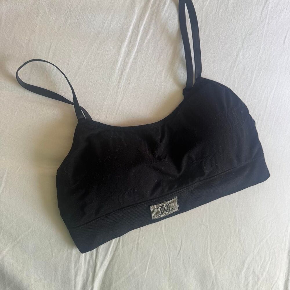 Juicy Couture Black Bedazzled Rhinestone y2k grunge bralette Medium